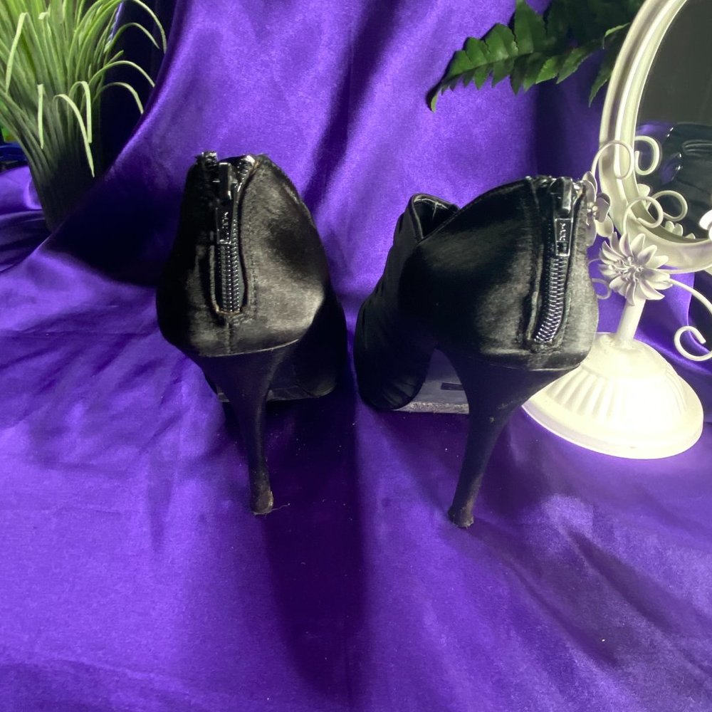📌Joey Open Toe Black High Heel Pumps - Picture 4 of 14